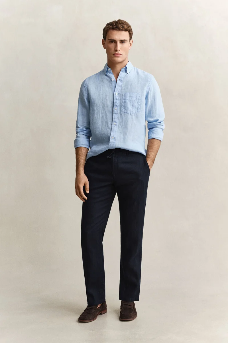 غانت Regular Fit Linen Drawstring Pants