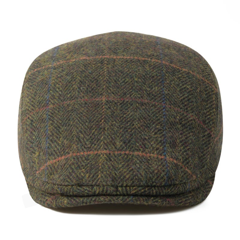FEINION Men Wool Blend Flat Cap Tweed Newsboy Ivy Hat (Plaid Green) - Image 3