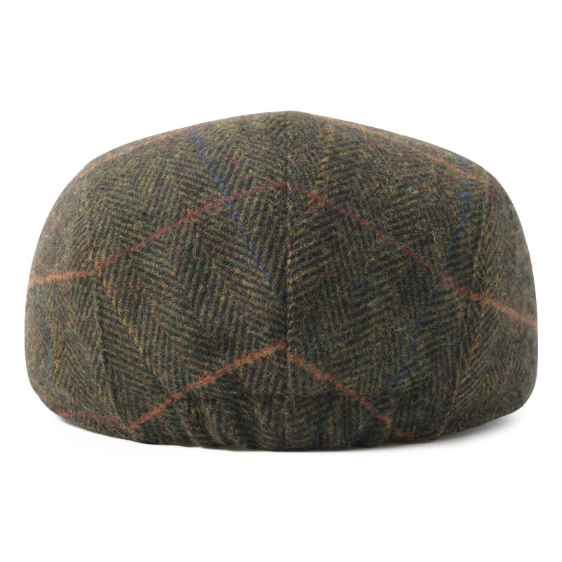 FEINION Men Wool Blend Flat Cap Tweed Newsboy Ivy Hat (Plaid Green) - Image 5