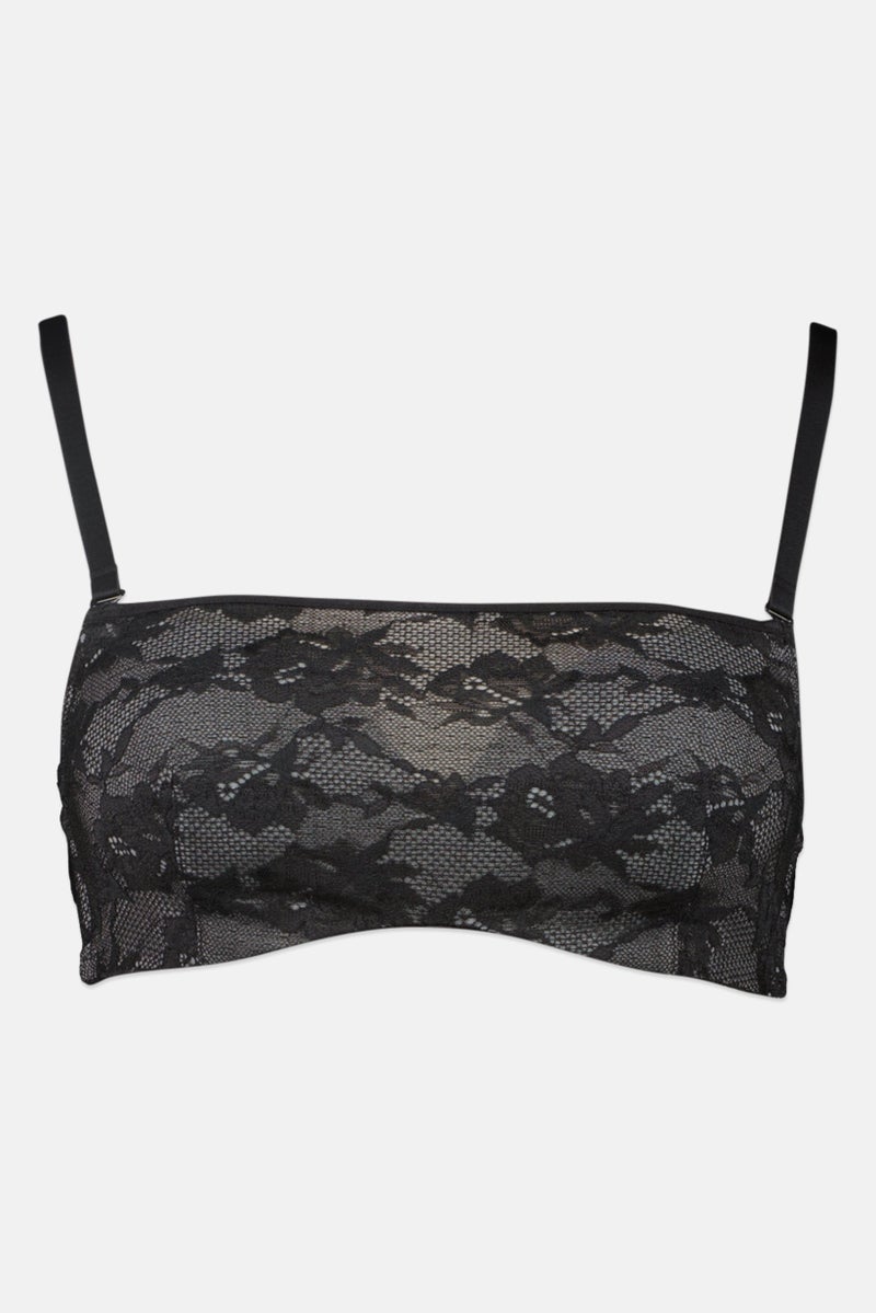 TRIUMPH Women Floral Print Padded Underwired Bra, Black  - Image 2