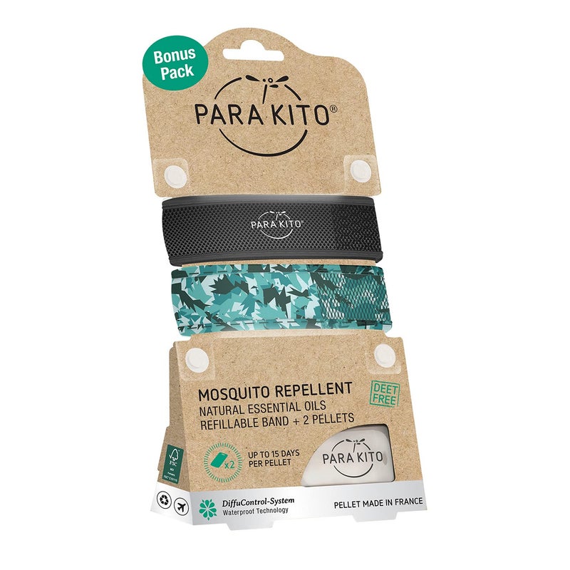 PARA'KITO Mosquito Repellent Bonus Pack - 2 Wristbands | 2 Refills (Turquoise + Foliage) - Image 5