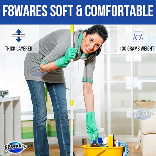 F8WARES 15 Inch long Reusable Chemical Acid Resistant Nitrile Gloves for Washing Utensils - Gardening Rubber Gloves Heavy Duty - Hand Gloves for Cleaning Purpose - Dish Washing Gloves Large, pack of 1 - Image 3