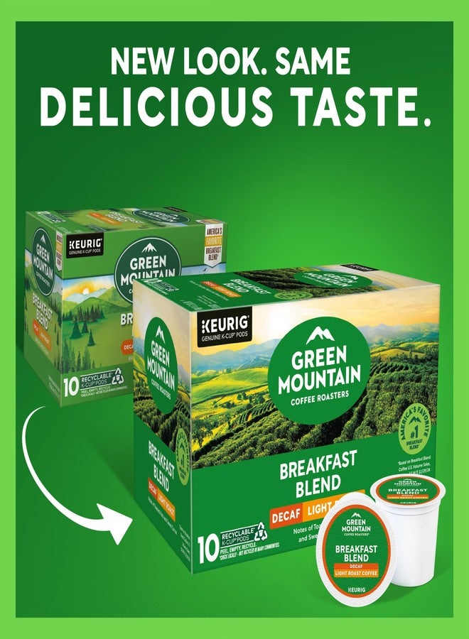 Green Mountain Coffee Roasters قهوة جرين ماونتن كوفي روسترز مزيج الإفطار منزوع الكافيين، كبسولات كيوريج للاستخدام الفردي، قهوة محمصة خفيفة، 60 كبسولة، (6 عبوات من 10 كبسولات) - Image 2