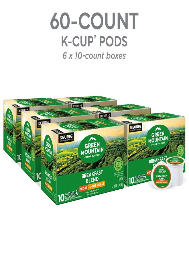 Green Mountain Coffee Roasters قهوة جرين ماونتن كوفي روسترز مزيج الإفطار منزوع الكافيين، كبسولات كيوريج للاستخدام الفردي، قهوة محمصة خفيفة، 60 كبسولة، (6 عبوات من 10 كبسولات) - Image 3