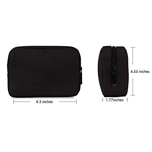 ERCRYSTO Universal Electronics/Accessories Soft Carrying Case Bag, Durable & Light-weight,Suitable for Out-going, Business, Travel and Cosmetics Kit (Small-Black) - Image 2