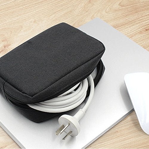 ERCRYSTO Universal Electronics/Accessories Soft Carrying Case Bag, Durable & Light-weight,Suitable for Out-going, Business, Travel and Cosmetics Kit (Small-Black) - Image 5