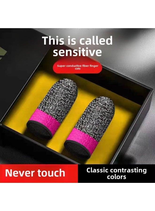 Popular Game Finger Set Ultra-thin Mobile Game Non-slip Sweat-proof E-sports Finger Set King Walking Artifact Chicken Finger Set-Product Color:A Pair Of 24-needle Magic Finger Cots (two-color Silver - Image 1