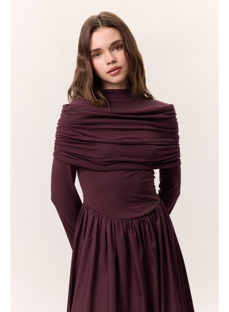 Manuka Draped Long Sleeve Dress - Image 5