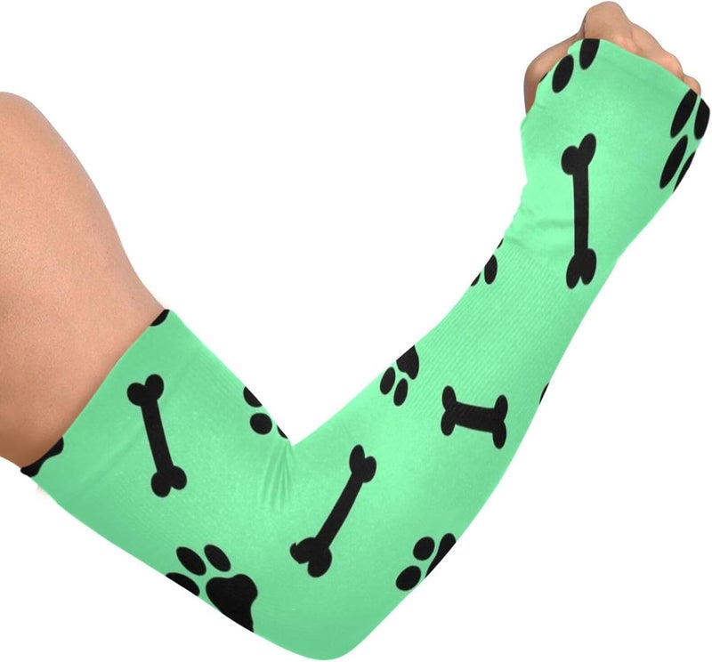 KLL Dog Cat Paw Print Pattern cooling tattoo cover up UV protection gardening sleeves for tattoo cover anti-run - Image 2