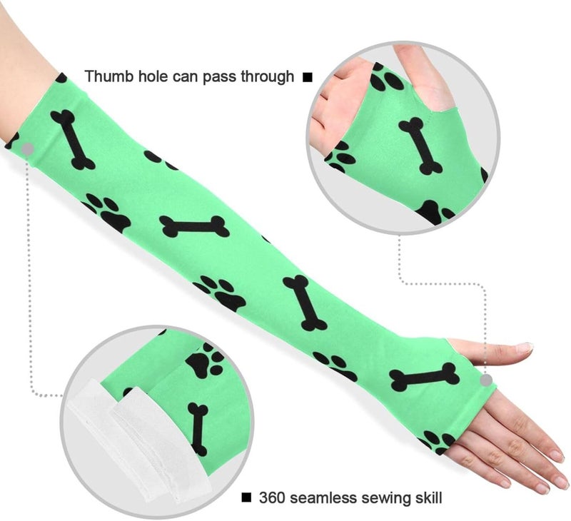 KLL Dog Cat Paw Print Pattern cooling tattoo cover up UV protection gardening sleeves for tattoo cover anti-run - Image 3