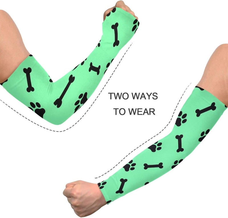 KLL Dog Cat Paw Print Pattern cooling tattoo cover up UV protection gardening sleeves for tattoo cover anti-run - Image 4