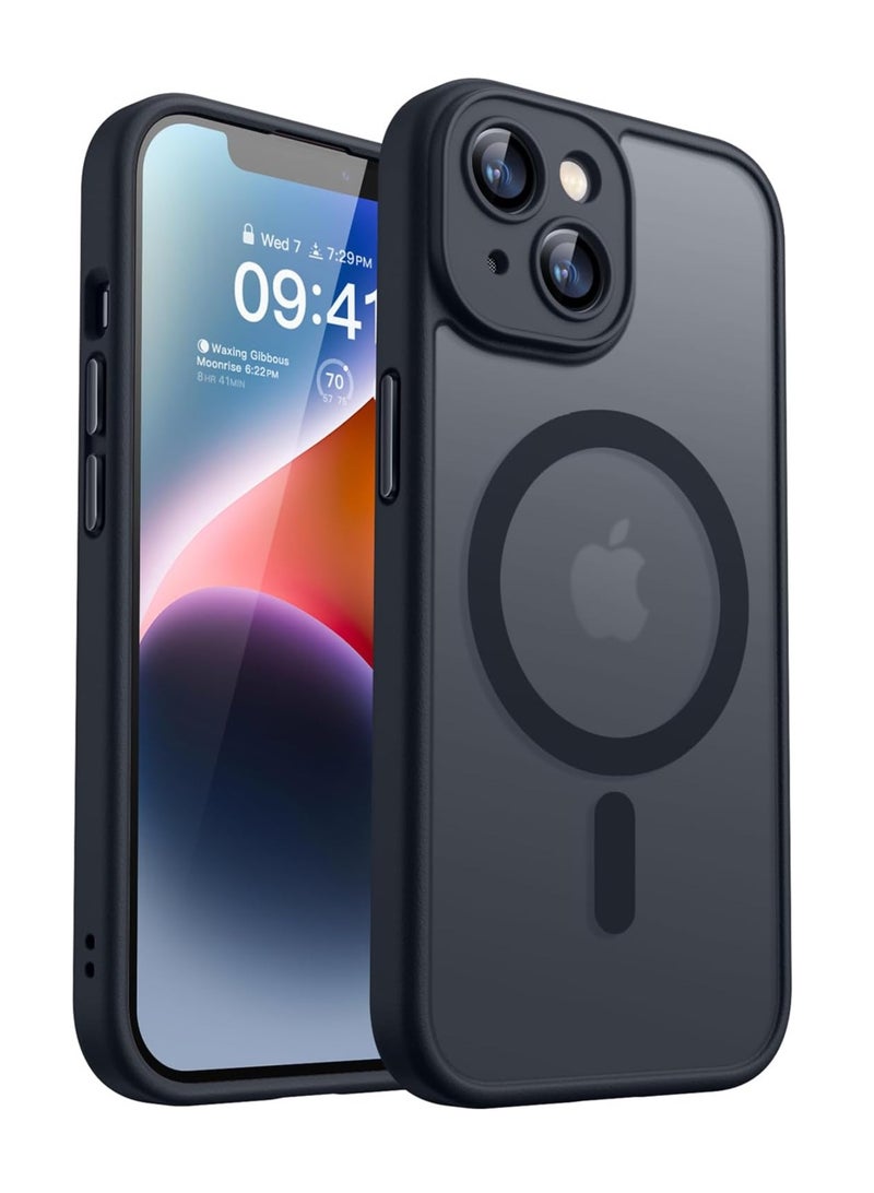 ثسؤشسث غطاء مغناطيسي لجهاز آيفون 14 (6.1 بوصة) متوافق مع MagSafe [حماية كاملة للكاميرا]، غطاء حماية شفاف غير لامع ونحيف مقاوم للصدمات، أسود - Image 1
