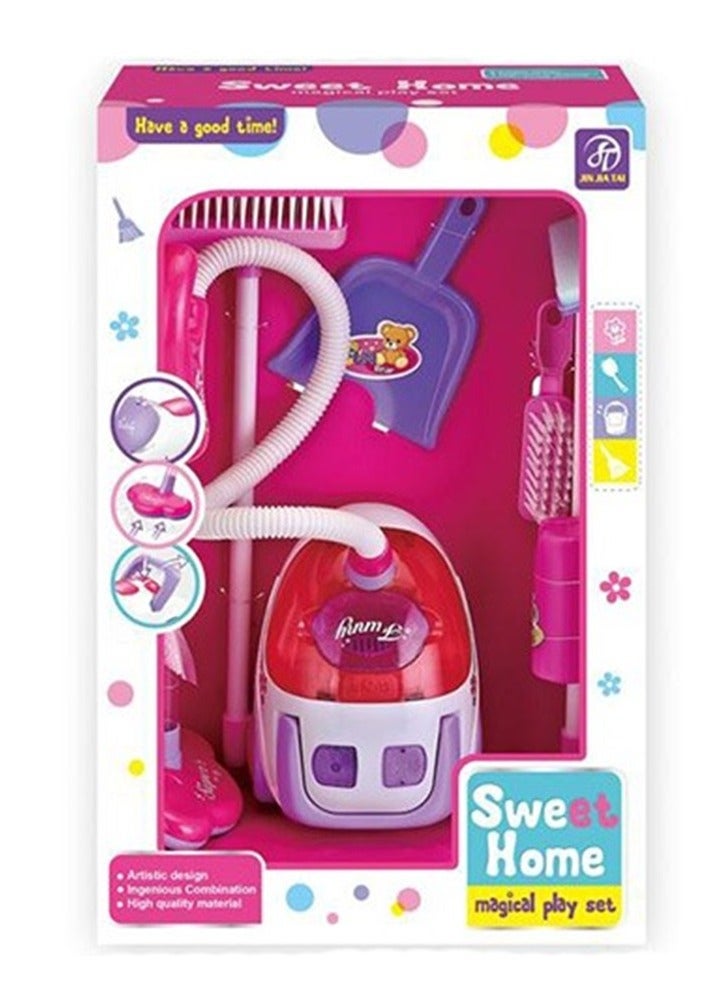 كيكو مكنسة كهربائية بمؤثرات ضوئية وصوتية، لعبة أطفال، مجموعة منزلية مع مكنسة ومجرفة وإكسسواراتها، متعددة الألوان - Image 2