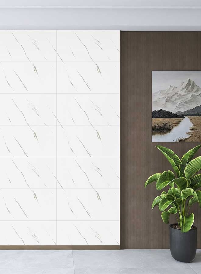RAWAID 10-Pack Peel and Stick Waterproof White Wall Panels – Heat-Resistant Decorative Tiles for Kitchen, Bathroom, Living Room, Bedroom, TV Wall – 31.5" × 15.75" - Image 3