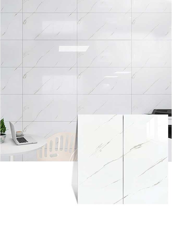 RAWAID 10-Pack Peel and Stick Waterproof White Wall Panels – Heat-Resistant Decorative Tiles for Kitchen, Bathroom, Living Room, Bedroom, TV Wall – 31.5" × 15.75" - Image 1