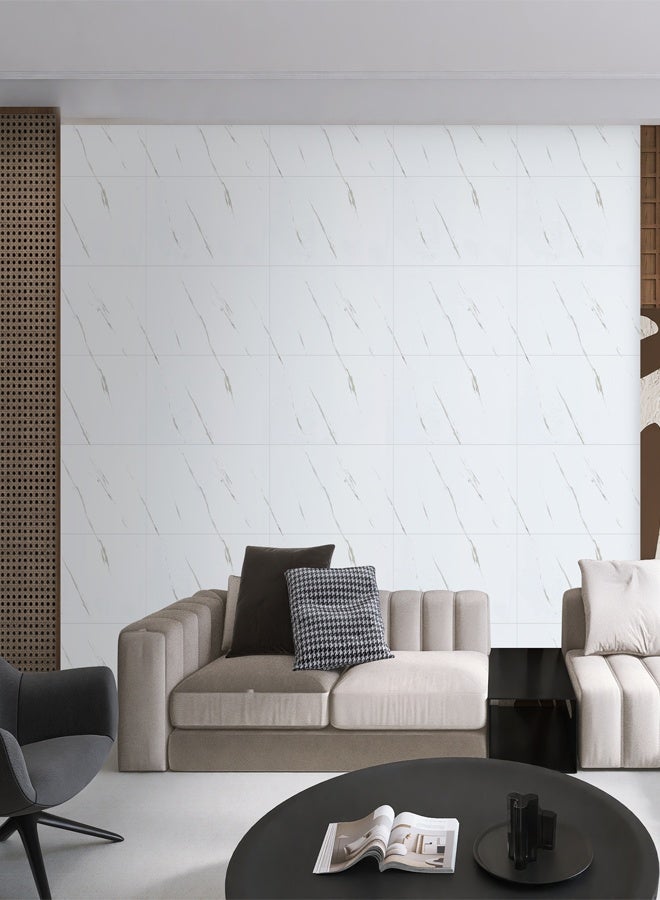 RAWAID 10-Pack Peel and Stick Waterproof White Wall Panels – Heat-Resistant Decorative Tiles for Kitchen, Bathroom, Living Room, Bedroom, TV Wall – 31.5" × 15.75" - Image 4