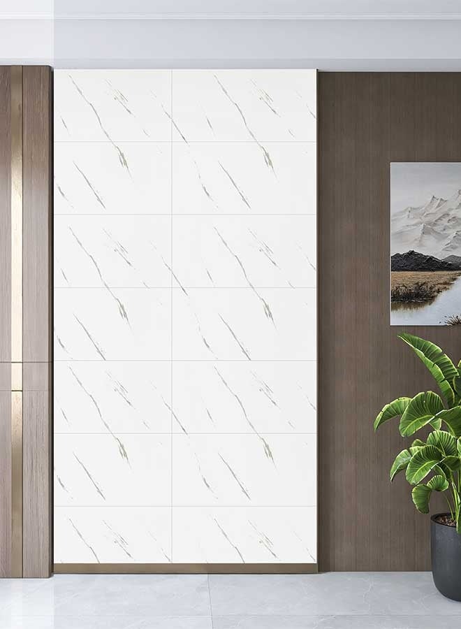 RAWAID 10-Pack Peel and Stick Waterproof White Wall Panels – Heat-Resistant Decorative Tiles for Kitchen, Bathroom, Living Room, Bedroom, TV Wall – 31.5" × 15.75" - Image 2