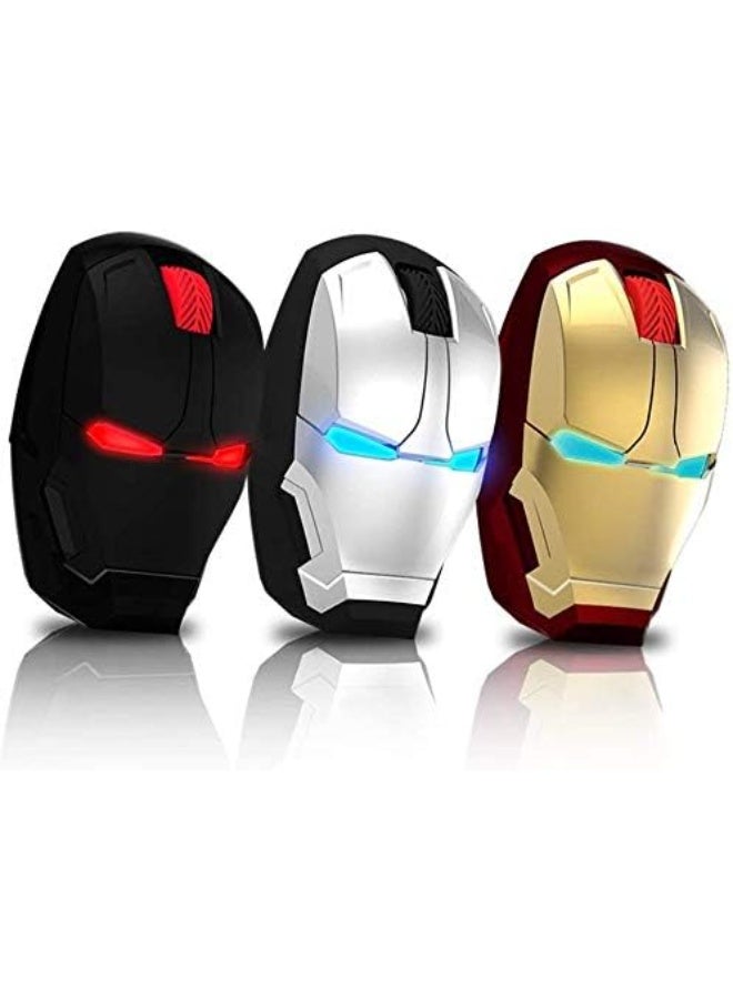 الماوس اللاسلكي بارد الألعاب الفئران مع جهاز استقبال USB أقل ضوضاء 2.4G المحمولة المحمولة البصرية الماوس للكمبيوتر المحمول الكمبيوتر المحمول الكمبيوتر MacBook (الأسود) - Image 2