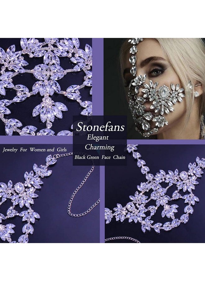 STONEFANS STONEFANS Crystal Party Face Mask Chain for Women, Rhinestone Mask Chain Sparkly Masquerade Party Jewelry Decorations  - Image 5
