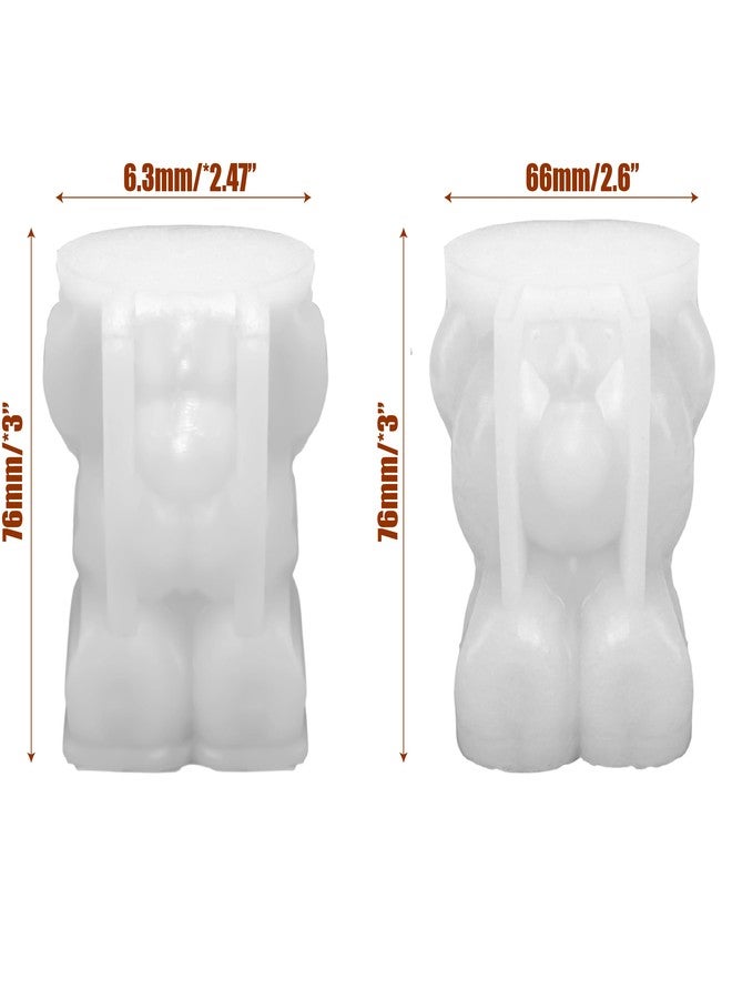 KH866 Set of 2 Bear Silicone Molds, 2 Bears Silicone Candle Molds for Party Chocolate, Suitable fit for Resin DIY - Image 2