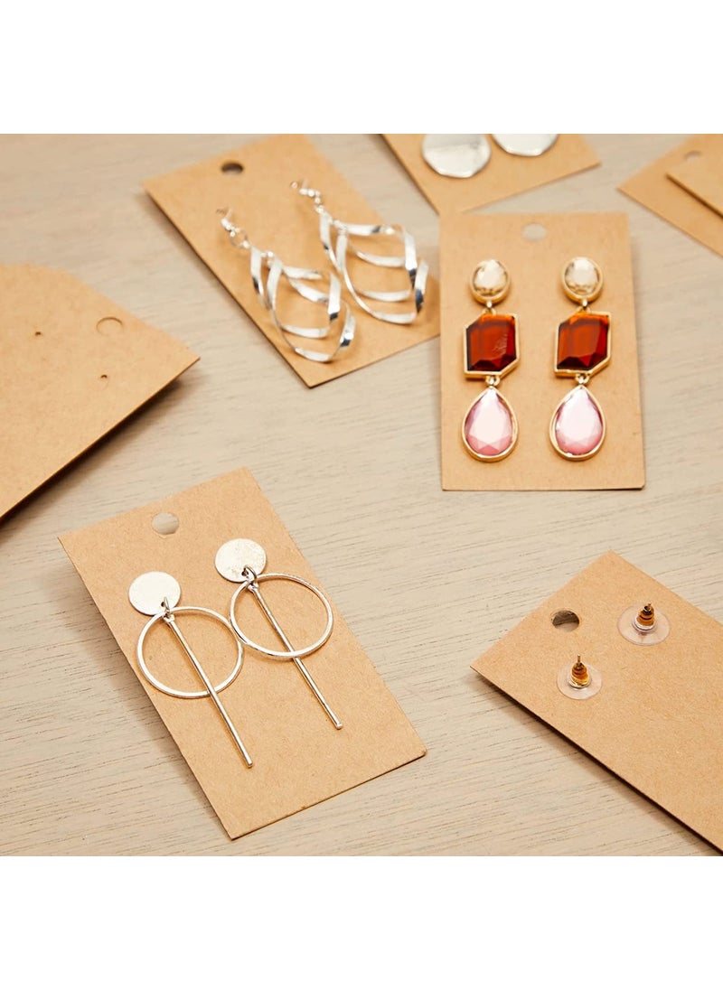 Atmiyamart Atmiyamart Rectangle tag Handmade Precuts Holes Kraft Decorative Jewelry Display Card Earring and Bracelet Jewelry Display Cards Kraft Hanging Earring Cards 2 x 35 inch Pack of 50  - Image 2