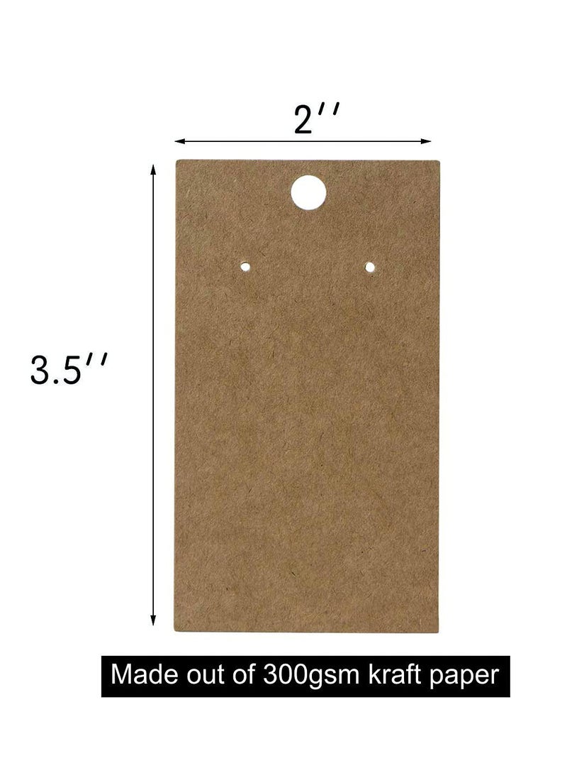 Atmiyamart Atmiyamart Rectangle tag Handmade Precuts Holes Kraft Decorative Jewelry Display Card Earring and Bracelet Jewelry Display Cards Kraft Hanging Earring Cards 2 x 35 inch Pack of 50  - Image 3