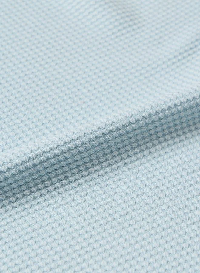 The Souled Store  Men Sky Blue Textured Classic Fit Cotton Polo T-Shirt for Men | Best Price UAE