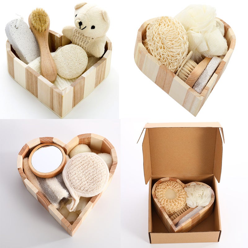 Supply Heart-Shaped Barrel Bathroom Gift Box Bath Supplies Holiday Business Gifts Bath Suit - Image 3