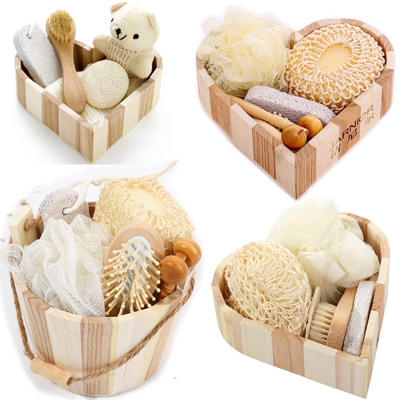 Supply Heart-Shaped Barrel Bathroom Gift Box Bath Supplies Holiday Business Gifts Bath Suit - Image 2