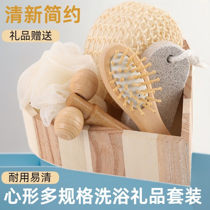 Supply Heart-Shaped Barrel Bathroom Gift Box Bath Supplies Holiday Business Gifts Bath Suit - Image 1