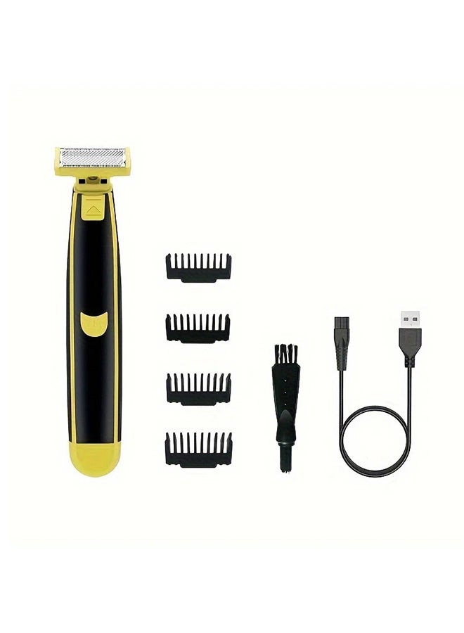 قائمة المنتجات ذات الصلة لحلاقة اللحية والحلاقة للرجال، الحلاقة الرطبة والجافة للجسم الكامل مع 4 مشطات، الحلاقة الكهربائية للرجال القابلة لإعادة الشحن لحلاقة الوجه، اللحية والشعر والجسم، الهدايا للرجال - Image 1