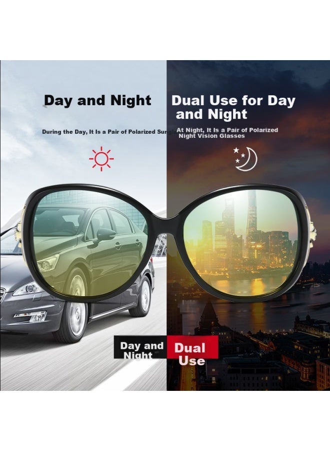 Shangtong Day And Night Dual-use Sungl For Women, Driving Sungl With Anti-glare, Uv Protection, Polarized Night Vision Gl - Image 3