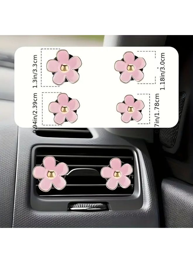 Red Universal Car Steering Wheel Cover Set With Daisy Vent Clips Non Slip Breathable - Image 5
