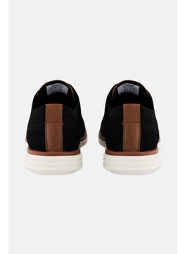 Algspar Men Brand Logo Lace Up Casual Shoes, Black  - Image 3