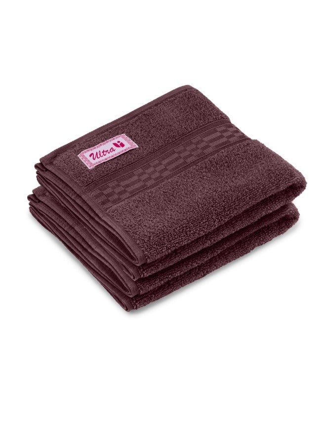 BYFT Home Ultra (Burgundy) Premium Cotton Hand Towel (50 X 90 Cm-Set Of 2) Highly Absorbent, High Quality Bath Linen With Checkered Dobby 550 Gsm - Image 3