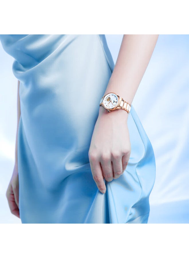 Ebohr Women'S Watch Butterfly Love Flower Ceramic Half Ceramic Ladies Mechanical Watch 50690428 Gift For Girlfriend - Image 5