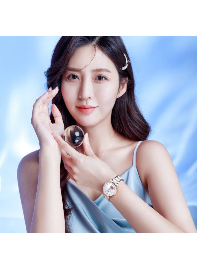 Ebohr Women'S Watch Butterfly Love Flower Ceramic Half Ceramic Ladies Mechanical Watch 50690428 Gift For Girlfriend - Image 1