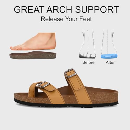 Centrino Women’s Berkin-Style Slip-On Sandals | Open Toe Design | Soft PU Footbed | Lightweight & Comfortable | Arch Support | On-Grip Sole | Casual Outdoor Wear (7693) - Image 2