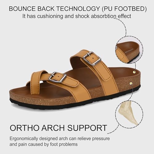 Centrino Women’s Berkin-Style Slip-On Sandals | Open Toe Design | Soft PU Footbed | Lightweight & Comfortable | Arch Support | On-Grip Sole | Casual Outdoor Wear (7693) - Image 4