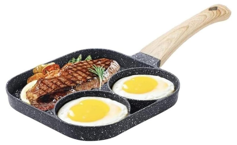 MARKQ Egg Pan 2 in 1 Non Stick Fry Pan for Crepes Burgers Breakfast Omelette Mini Pancakes Frying Pan - Image 1