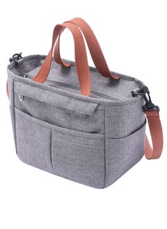 Arabest Large Insulated Lunch Bag, Lunch Tote Bag for School Office Picnic Beach(Grey)  - Image 1