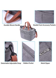 Arabest Large Insulated Lunch Bag, Lunch Tote Bag for School Office Picnic Beach(Grey)  - Image 5