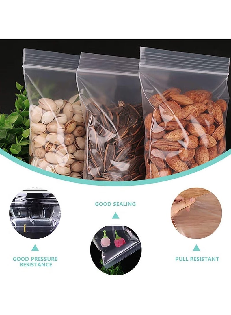 QIBANG Clear 100 Piece Plastic Zipper Bags for Kitchen Storage Office Supplies Crafts Jewelry Packaging Fruits Nuts Candy and Everyday Use - Image 5