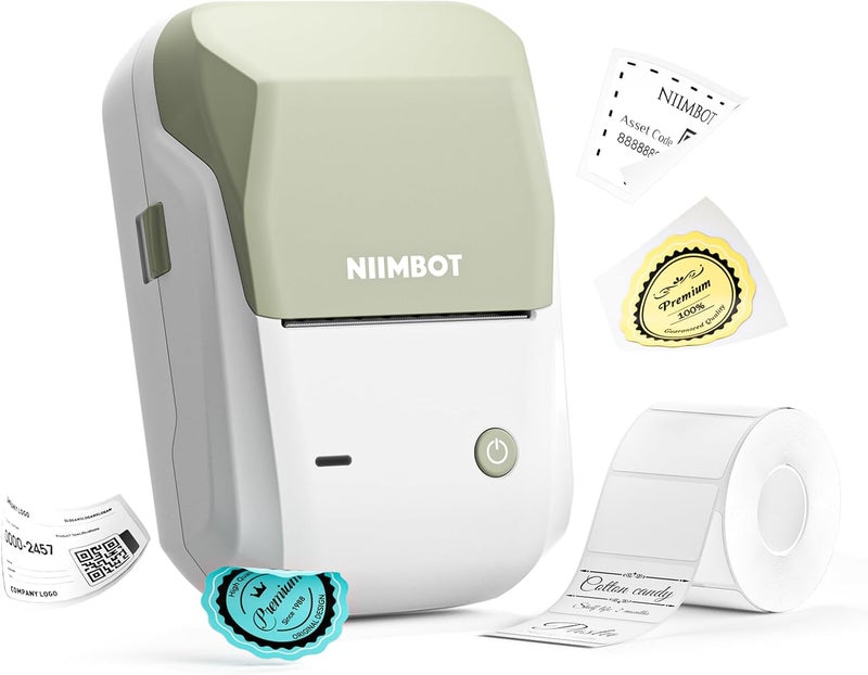 Barcode Label Printer B1 Label Printer for Small Business, Bluetooth Label Maker with Tape, Address Label Maker for Mailing, Business & Shipping Labels, Compatible with Phone & Computer Green - Image 1
