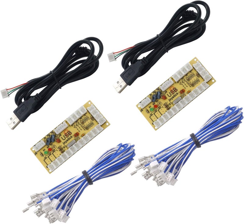 مشفر ألعاب عام SJJX لـ 2 لاعبين بنمط HAPP بدون تأخير، USB لعصا التحكم، لـ MAME و Raspberry Pi 1/2/3 و RetroPie ومشاريع DIY - Image 1