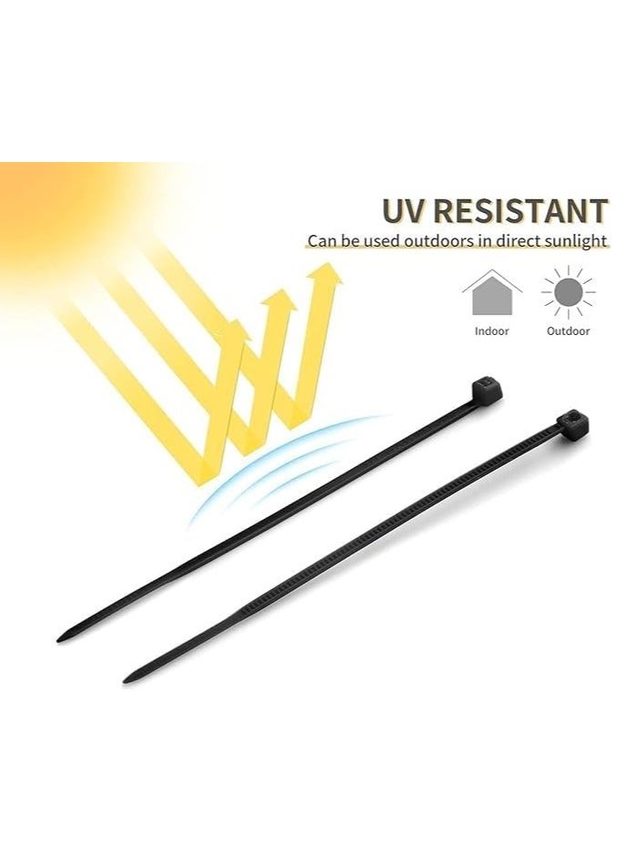 Nylon Cable Ties Black 100 Pieces Pack Durable Self-Locking Design Wire Ties Indoor Outdoor Use Zip Ties (4.8x200mm) - Image 5