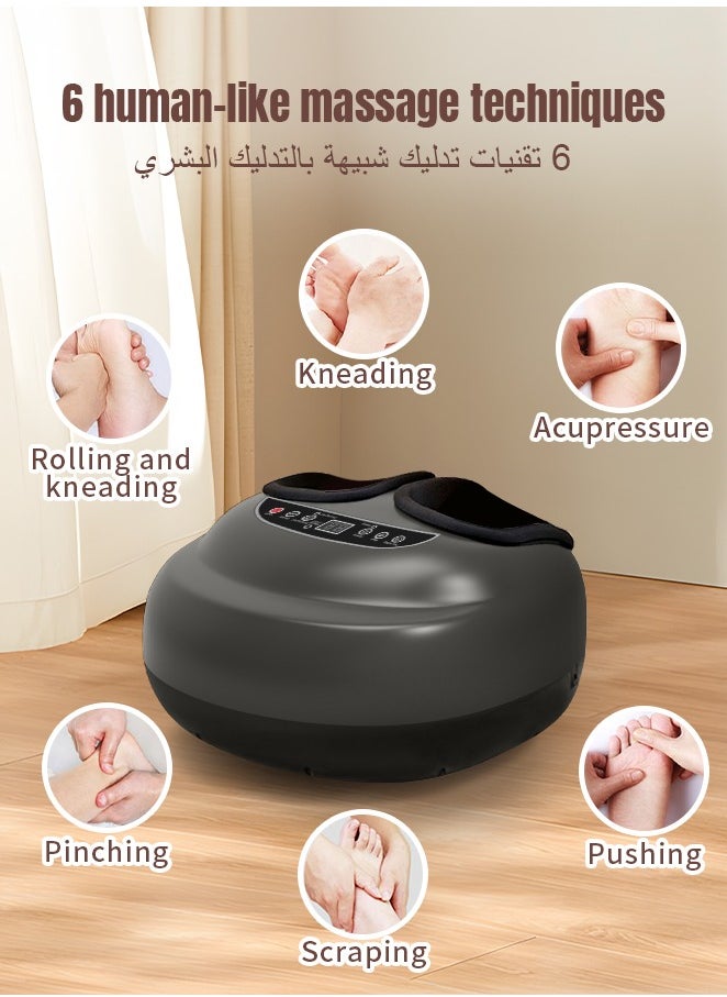Snooe جهاز تدليك القدمين الذكي من راحة مع حرارة وتدليك عميق بالضغط | علاج شياتسو لتخفيف آلام القدم والتهاب اللفافة الأخمصية | يناسب حتى مقاس 45 للرجال | مثالي للاسترخاء والعناية الذاتية + هدية: زوج من الجوارب بيما الفاخرة  - Image 4