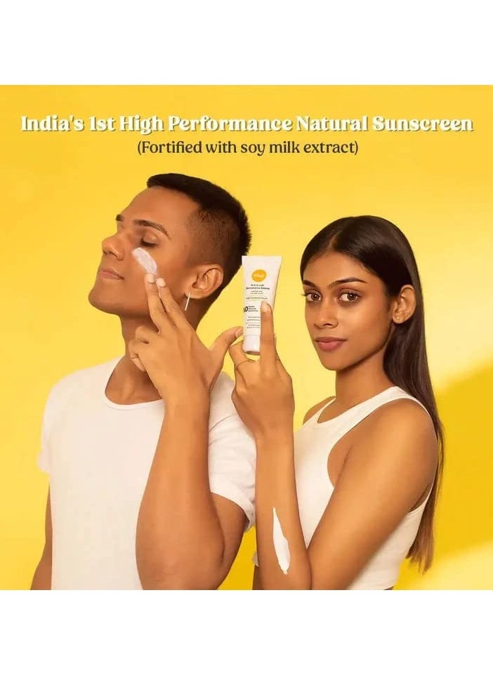 Melt-In-Milk Sunscreen For All Skins Spf 50 Pa+++ With Soy Milk Extract Lightweight, No White Cast , For Men & Women