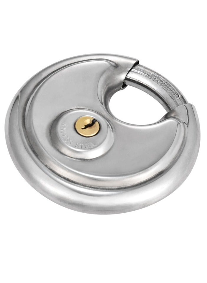 Keyed Padlock, Strong Durable Stainless Steel Disc Locker Lock, Waterproof Outdoors Gate Storage Unit Lock, Heavy Duty Padlock For Warehouse, Bags, Gym Storage, (1pc, 90mm) - Image 1