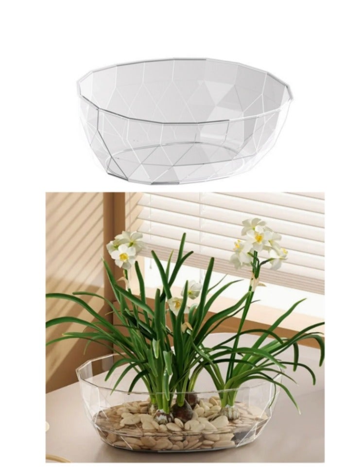 الواحة-TH عينة ماء نبات مائي أصيص زهور سطح المكتب المكتب المنزلي زنبق الماء عملة نحاسية عشب زنبق الماء مزهرية شفافة متينة عبوة من قطعة واحدة - Image 1